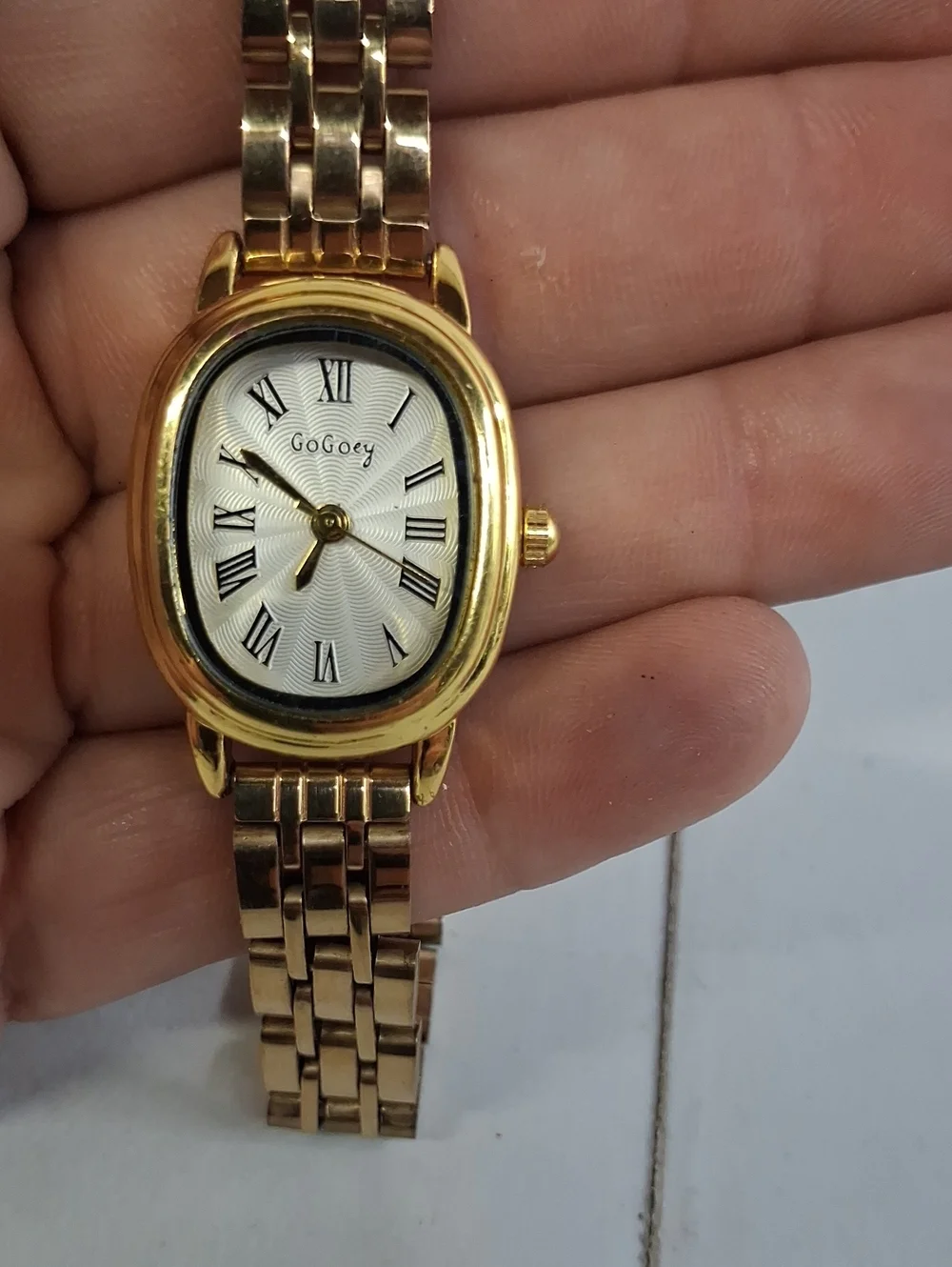 Women's Oval Watch: Roman Numerals Dial Stainless Steel Strap Small Dainty Watch